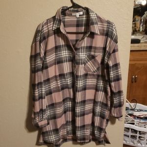 Pink and Black Plaid Tunic